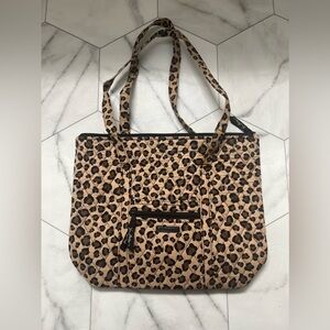Vera Bradley leopard print zipper tote bag